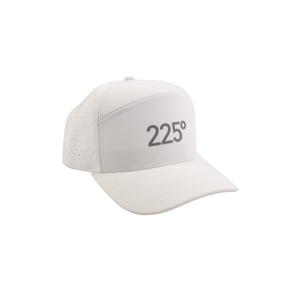 PAKO DESIGNS - 225º 6 PANEL PERFORMANCE/SILICONE TRUCKER HAT - WHITE/MEDIUM GREY