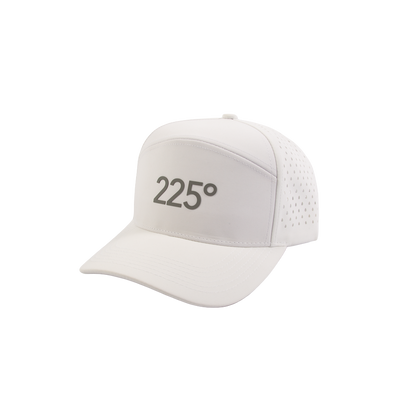 PAKO DESIGNS - 225º 6 PANEL PERFORMANCE/SILICONE TRUCKER HAT - WHITE/MEDIUM GREY