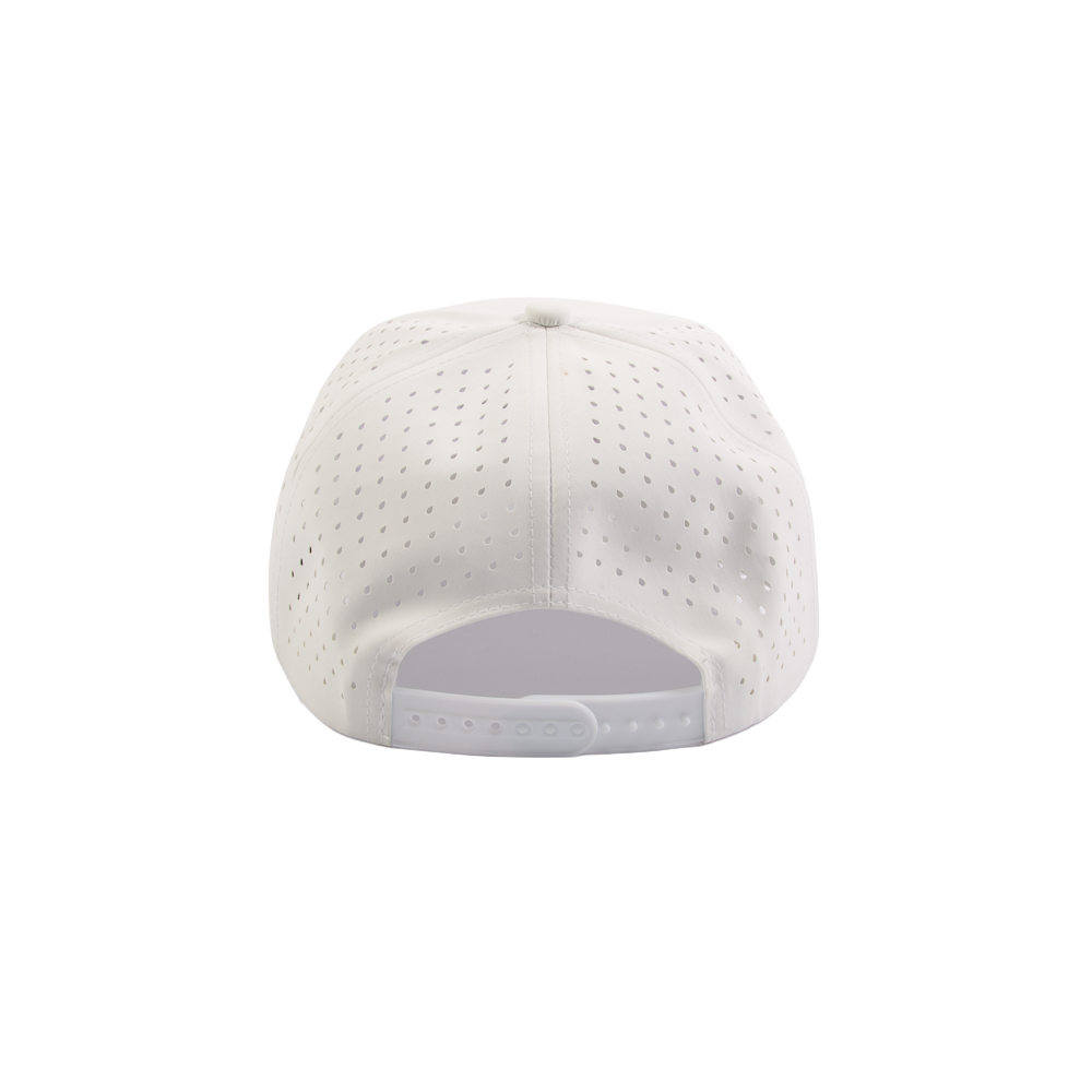 PAKO DESIGNS - 225º 6 PANEL PERFORMANCE/SILICONE TRUCKER HAT - WHITE/MEDIUM GREY
