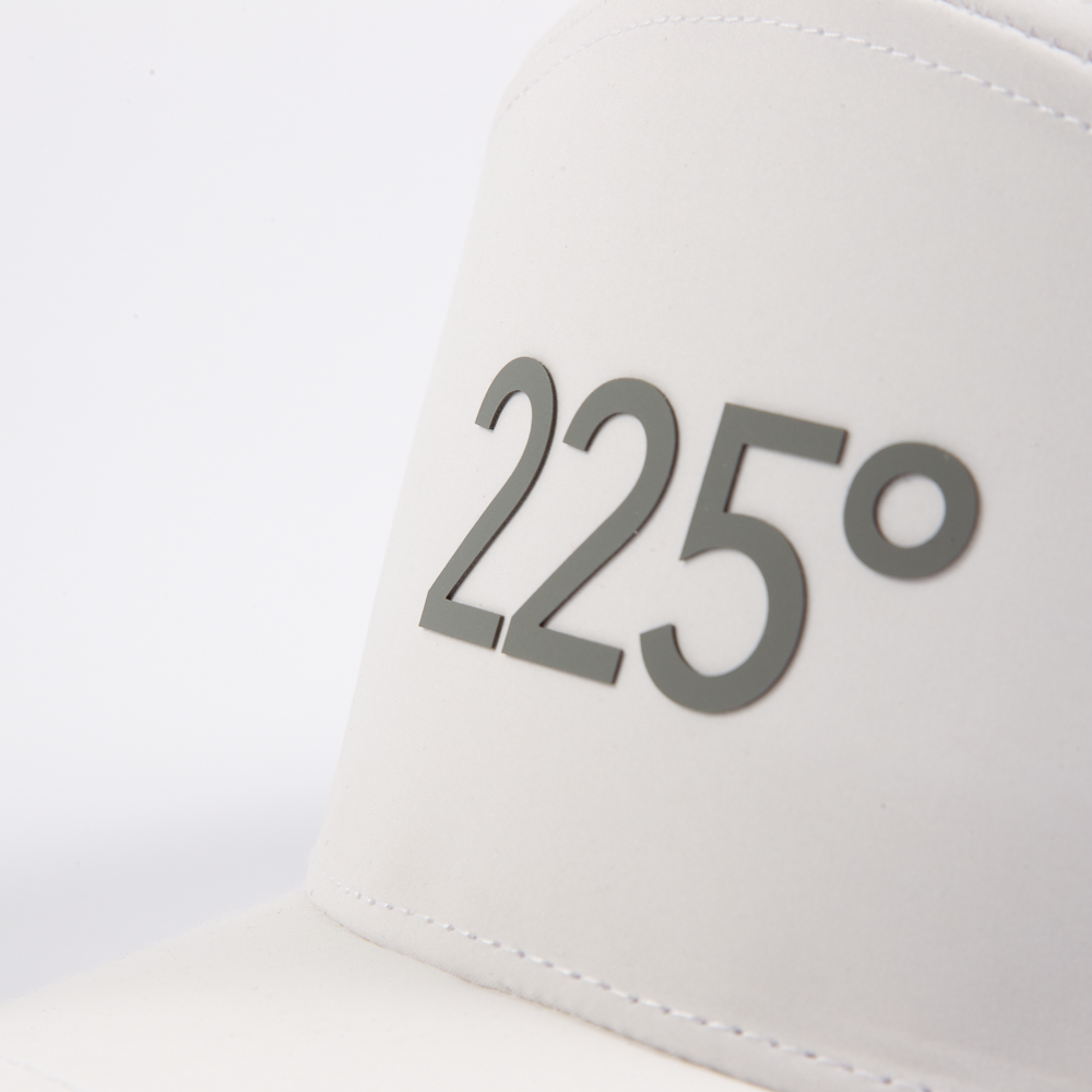 PAKO DESIGNS - 225º 6 PANEL PERFORMANCE/SILICONE TRUCKER HAT - WHITE/MEDIUM GREY