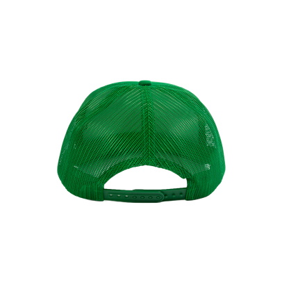 PAKO DESIGNS - STREETS & NEIGHBORHOODS 5 PANELPLAZA FLAT BILL FOAM TRUCKER HAT - KELLY/SUSHI RICE