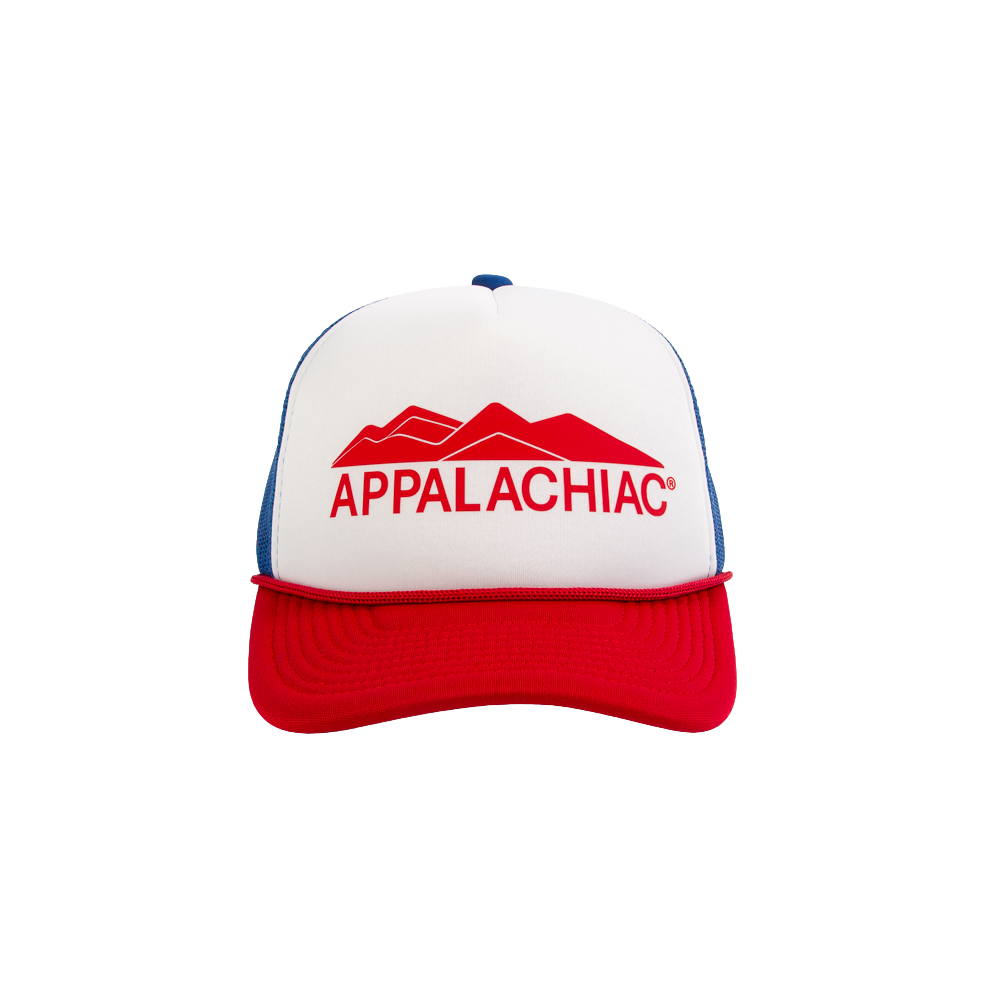 PAKO DESIGNS - APPALACHIAC® 5 PANEL CURVED BILL FOAM TRUCKER HAT - RED/WHITE/BLUE