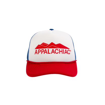 PAKO DESIGNS - APPALACHIAC® 5 PANEL CURVED BILL FOAM TRUCKER HAT - RED/WHITE/BLUE