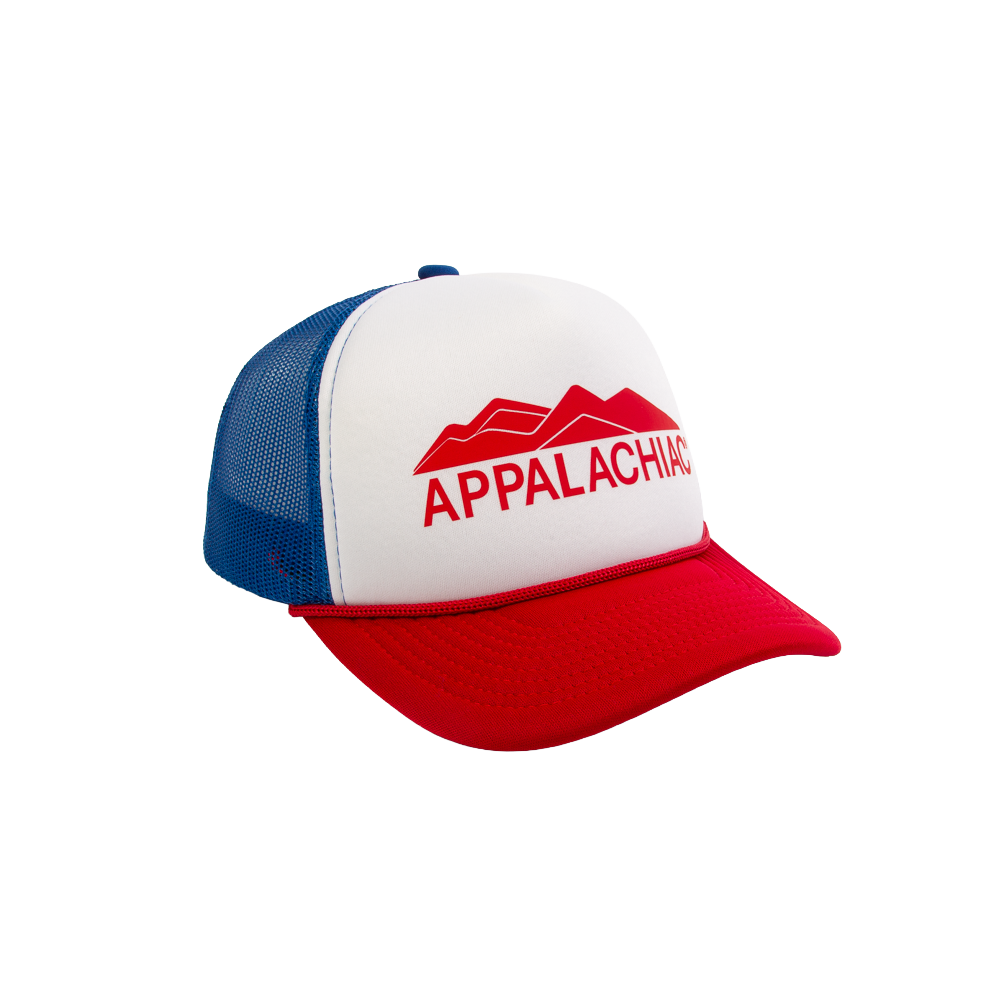 PAKO DESIGNS - APPALACHIAC® 5 PANEL CURVED BILL FOAM TRUCKER HAT - RED/WHITE/BLUE