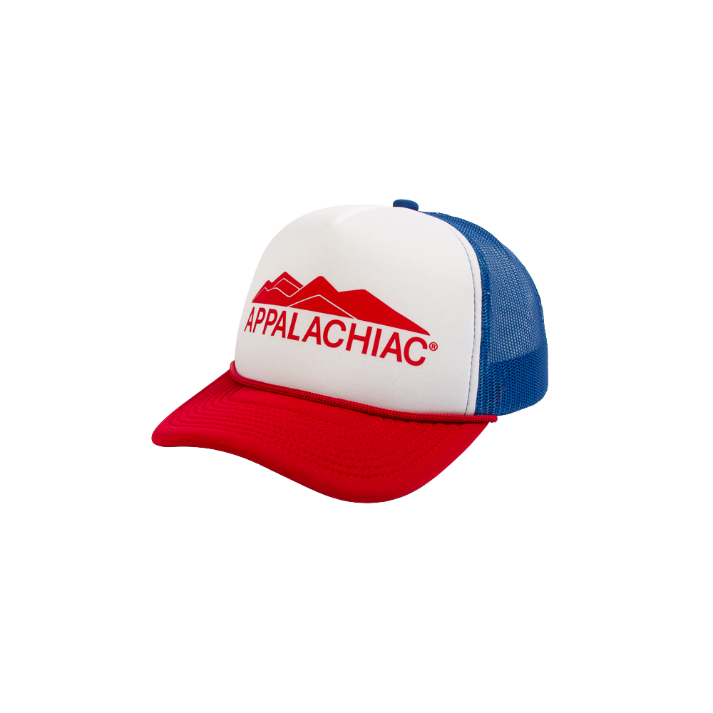 PAKO DESIGNS - APPALACHIAC® 5 PANEL CURVED BILL FOAM TRUCKER HAT - RED/WHITE/BLUE