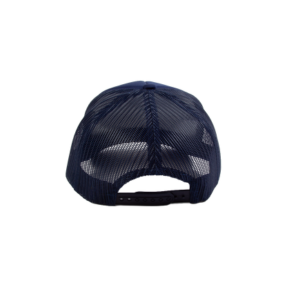 PAKO DESIGNS - APPALACHIAC® 5 PANEL CURVED BILL FOAM TRUCKER HAT - NAVY/CABBAGE