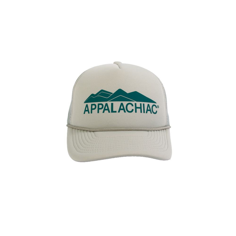 PAKO DESIGNS - APPALACHIAC® 5 PANEL CURVED BILL FOAM TRUCKER HAT - GREY/ALEXANDRITE