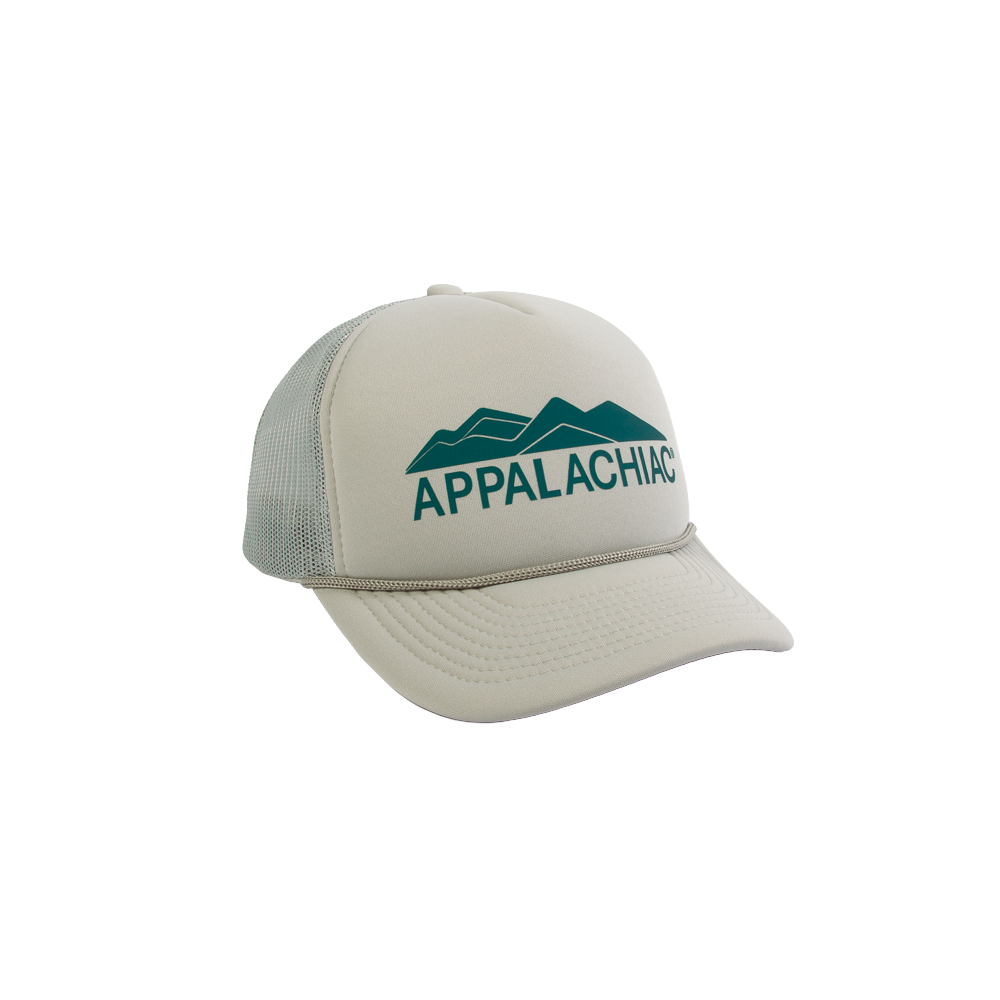 PAKO DESIGNS - APPALACHIAC® 5 PANEL CURVED BILL FOAM TRUCKER HAT - GREY/ALEXANDRITE