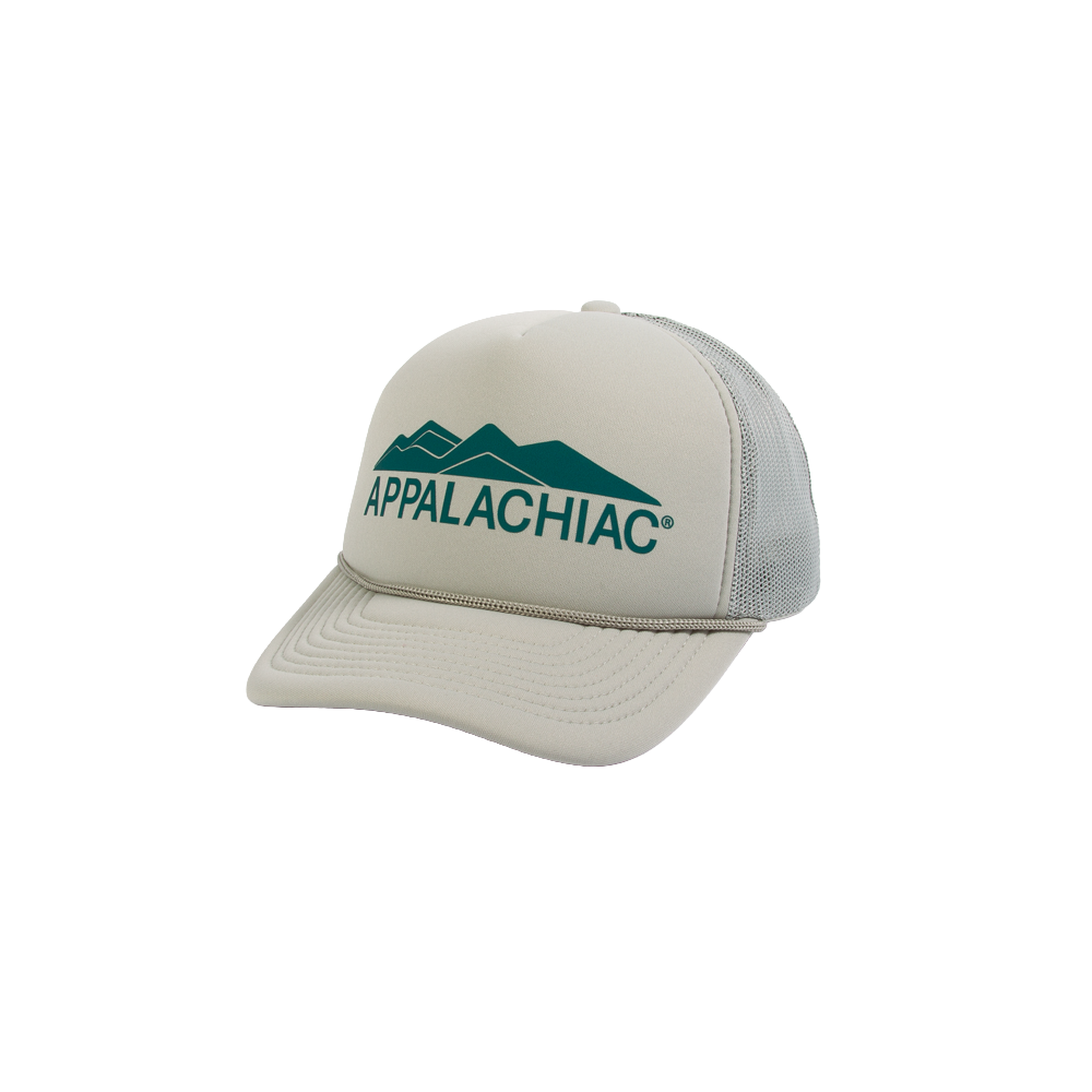 PAKO DESIGNS - APPALACHIAC® 5 PANEL CURVED BILL FOAM TRUCKER HAT - GREY/ALEXANDRITE