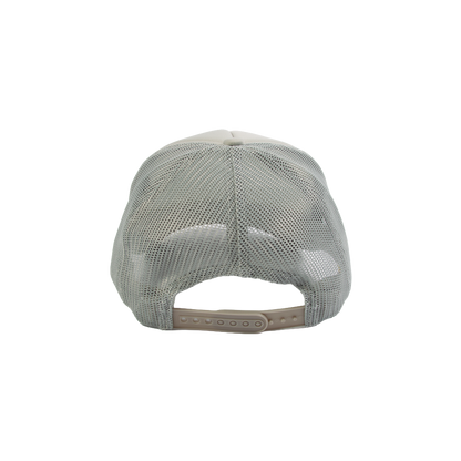PAKO DESIGNS - APPALACHIAC® 5 PANEL CURVED BILL FOAM TRUCKER HAT - GREY/ALEXANDRITE