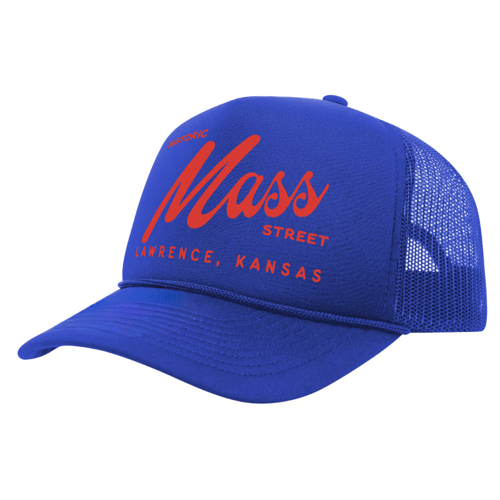 Mass Street Foam trucker Hat - Lawrence Blue & Red