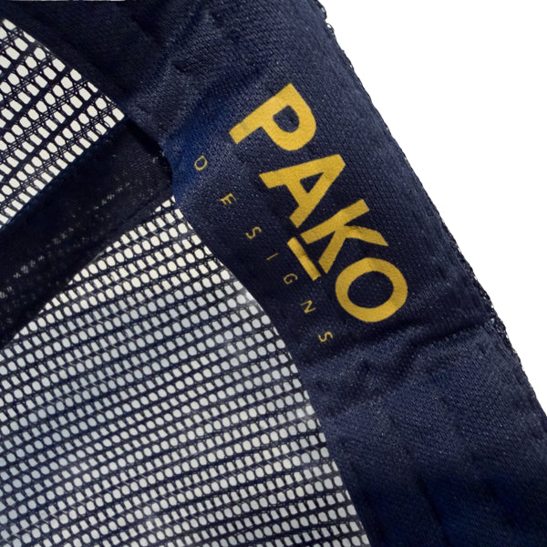 PAKO DESIGNS - COUNTRY ROADS SCHOLAR™ - FOAM TRUCKER HAT - NAVY & GOLD TRICOLOR