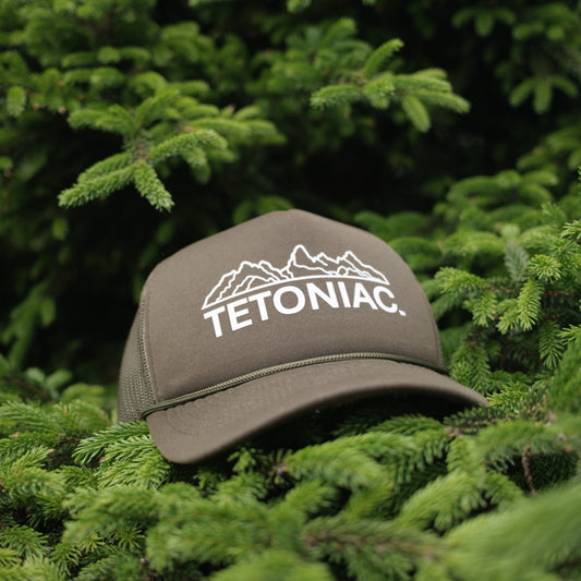 Tetoniac™ 5 Panel Foam Trucker Hat - Olive/White