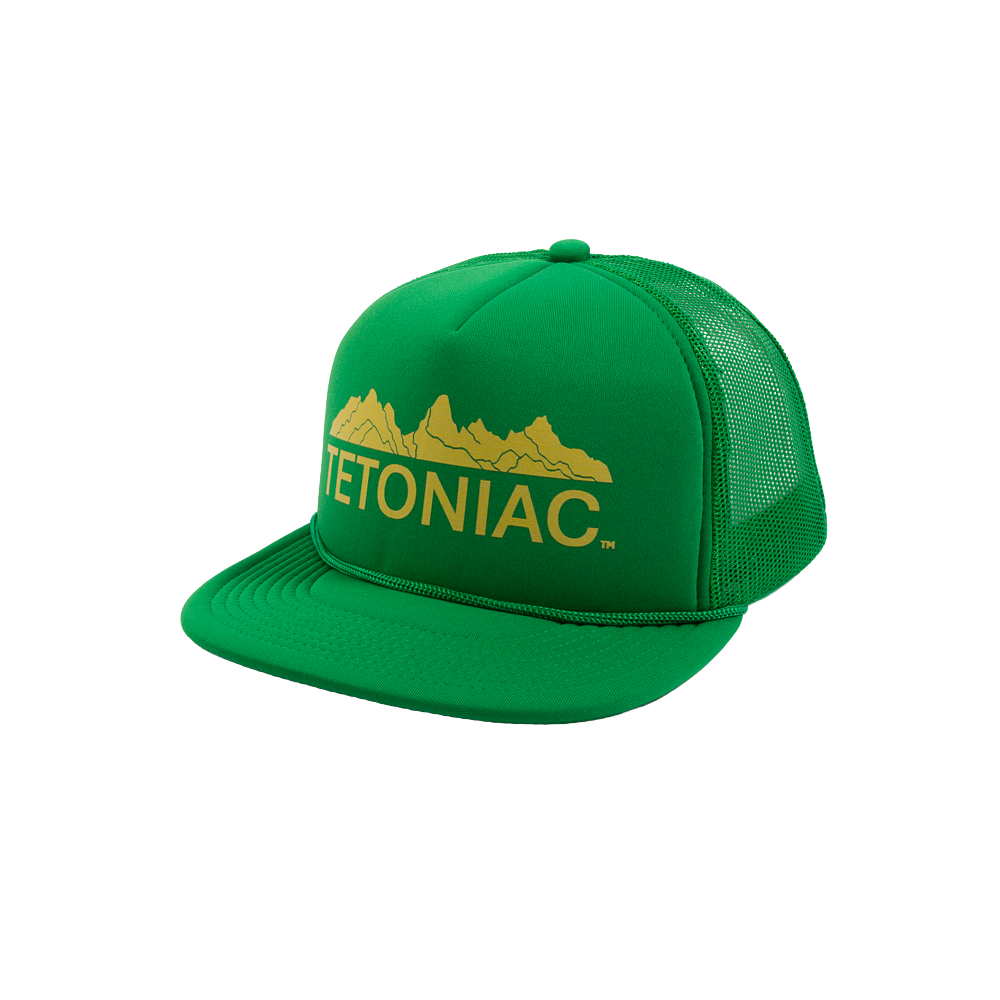 PAKO DESIGNS - TETONIAC® 5 PANEL FLAT BILL FOAM TRUCKER HAT - KELLY / YELLOW