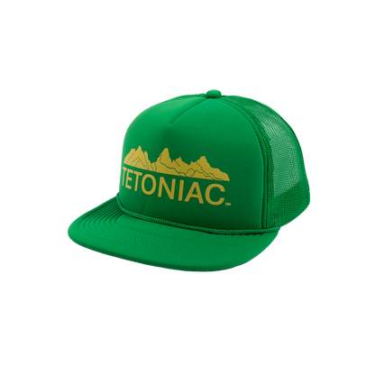 PAKO DESIGNS - TETONIAC® 5 PANEL FLAT BILL FOAM TRUCKER HAT - KELLY / YELLOW