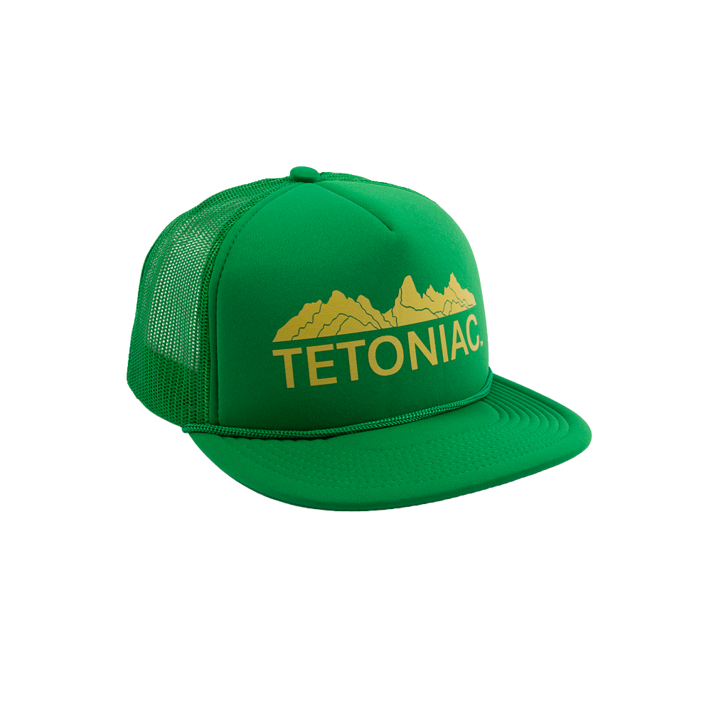 PAKO DESIGNS - TETONIAC® 5 PANEL FLAT BILL FOAM TRUCKER HAT - KELLY / YELLOW