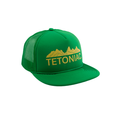 PAKO DESIGNS - TETONIAC® 5 PANEL FLAT BILL FOAM TRUCKER HAT - KELLY / YELLOW