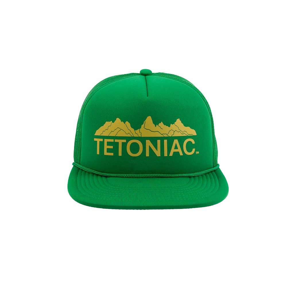PAKO DESIGNS - TETONIAC® 5 PANEL FLAT BILL FOAM TRUCKER HAT - KELLY / YELLOW