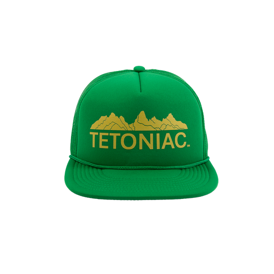 PAKO DESIGNS - TETONIAC® 5 PANEL FLAT BILL FOAM TRUCKER HAT - KELLY / YELLOW
