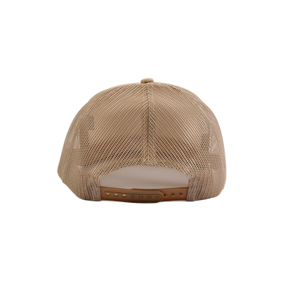 PAKO DESIGNS - TETONIAC® 5 PANEL FLAT BILL FOAM TRUCKER HAT - KHAKI / RED CLAY