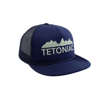 PAKO DESIGNS - TETONIAC® 5 PANEL FLAT BILL FOAM TRUCKER HAT - NAVY / CABBAGE