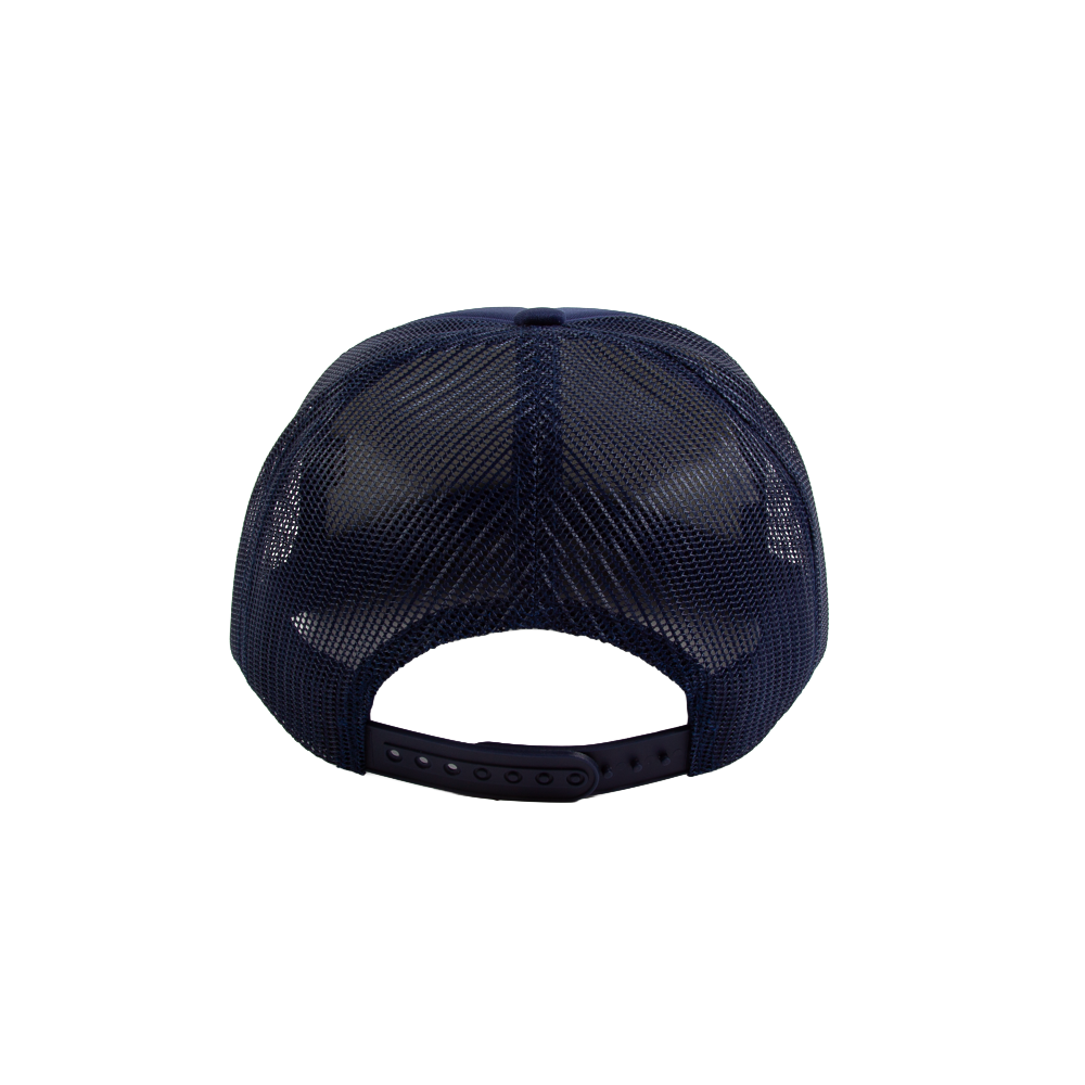 PAKO DESIGNS - TETONIAC® 5 PANEL FLAT BILL FOAM TRUCKER HAT - NAVY / CABBAGE