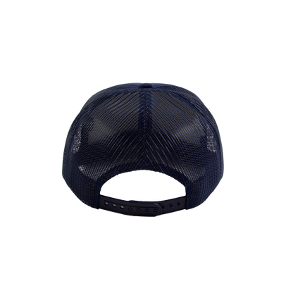 PAKO DESIGNS - TETONIAC® 5 PANEL FLAT BILL FOAM TRUCKER HAT - NAVY / CABBAGE
