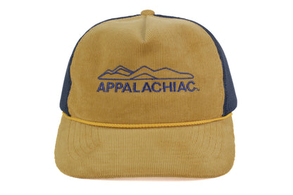 EMBROIDERED APPALACHIAC™ CORDUROY SNAPBACK - WHEAT/NAVY - PAKO Designs