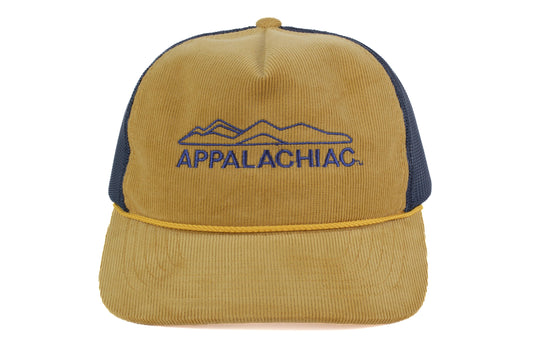 EMBROIDERED APPALACHIAC™ CORDUROY SNAPBACK - WHEAT/NAVY - PAKO Designs
