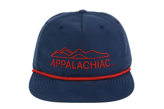 EMBROIDERED APPALACHIAC™ GRANDPA ROPE SNAPBACK - NAVY - RED - PAKO Designs