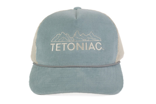 EMBROIDERED TETONIAC™ CORDUROY SNAPBACK - ICE BLUE/CREAM - PAKO Designs