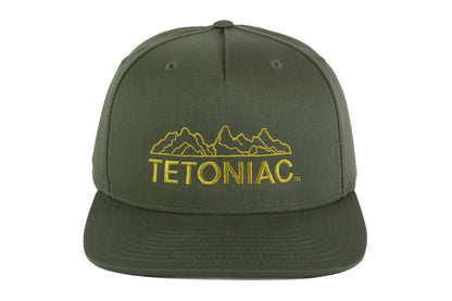 EMBROIDERED TETONIAC™ PINCH FRONT STRUCTURED TWILL SNAPBACK - ARMY GREEN - PAKO Designs