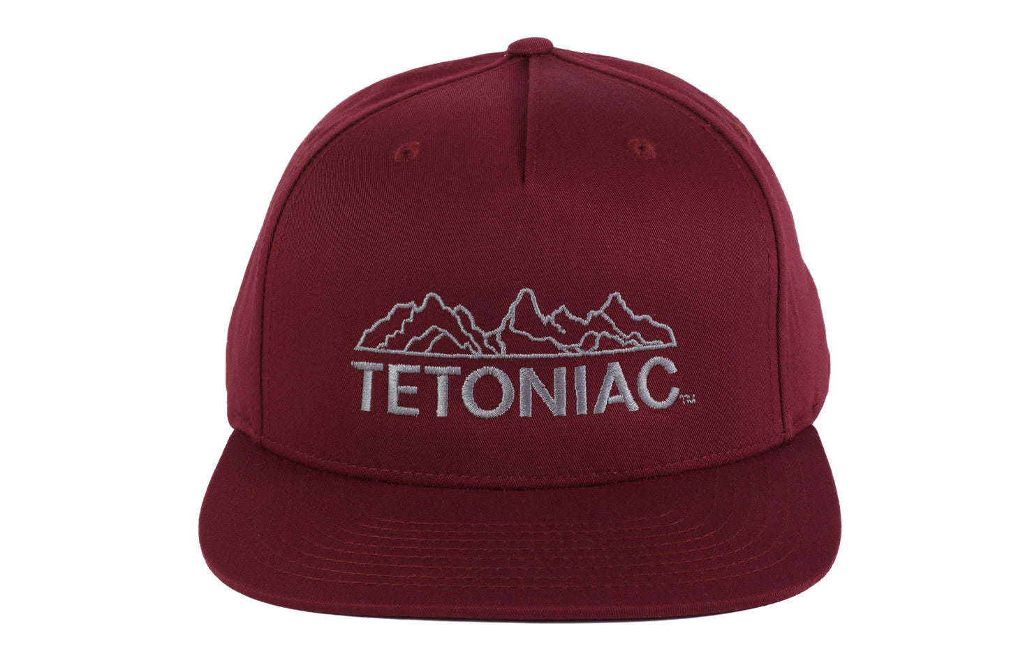 EMBROIDERED TETONIAC™ PINCH FRONT STRUCTURED TWILL SNAPBACK - COUGAR RED - PAKO Designs