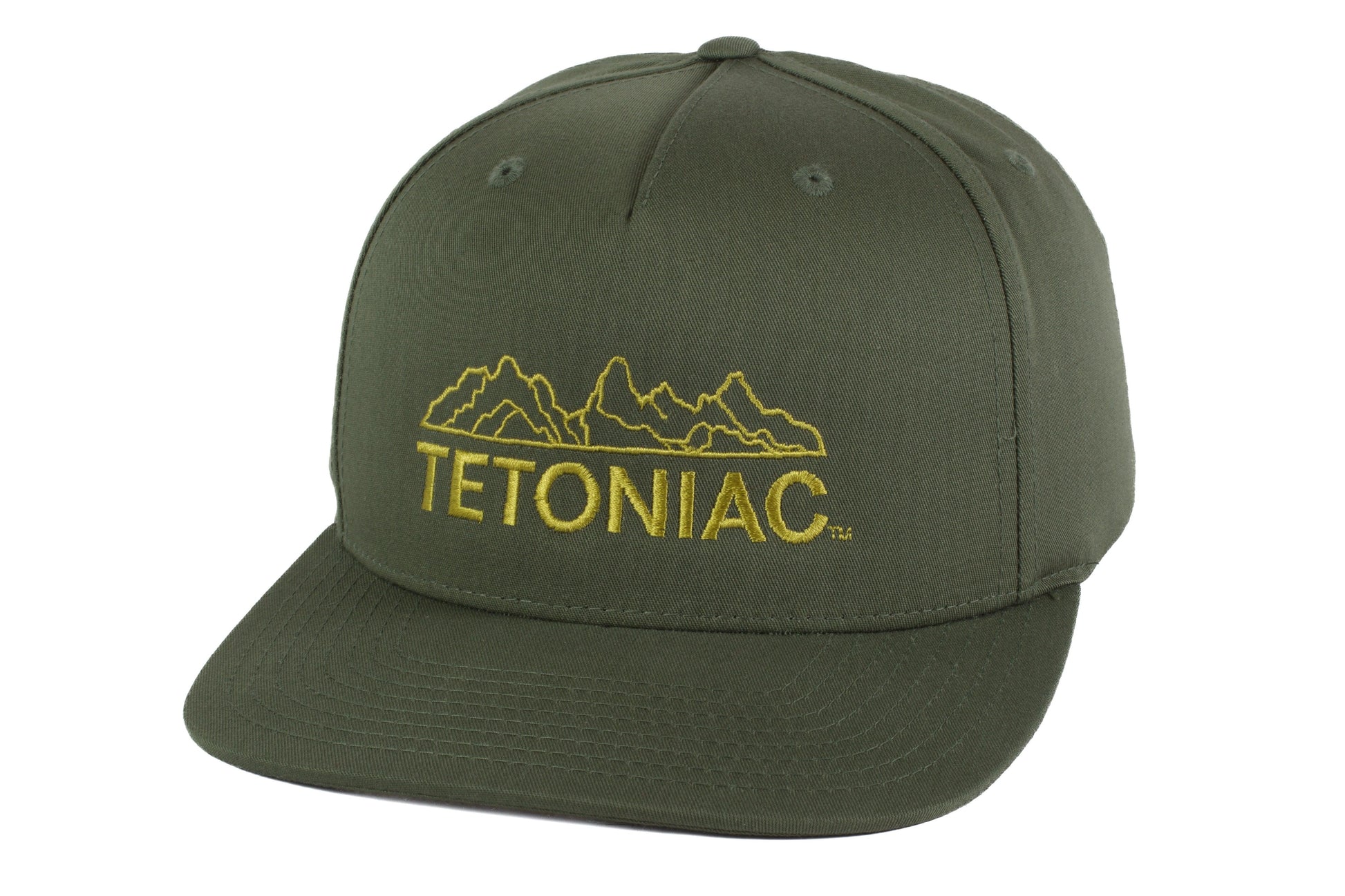 EMBROIDERED TETONIAC™ PINCH FRONT STRUCTURED TWILL SNAPBACK - ARMY GREEN - PAKO Designs