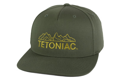 EMBROIDERED TETONIAC™ PINCH FRONT STRUCTURED TWILL SNAPBACK - ARMY GREEN - PAKO Designs