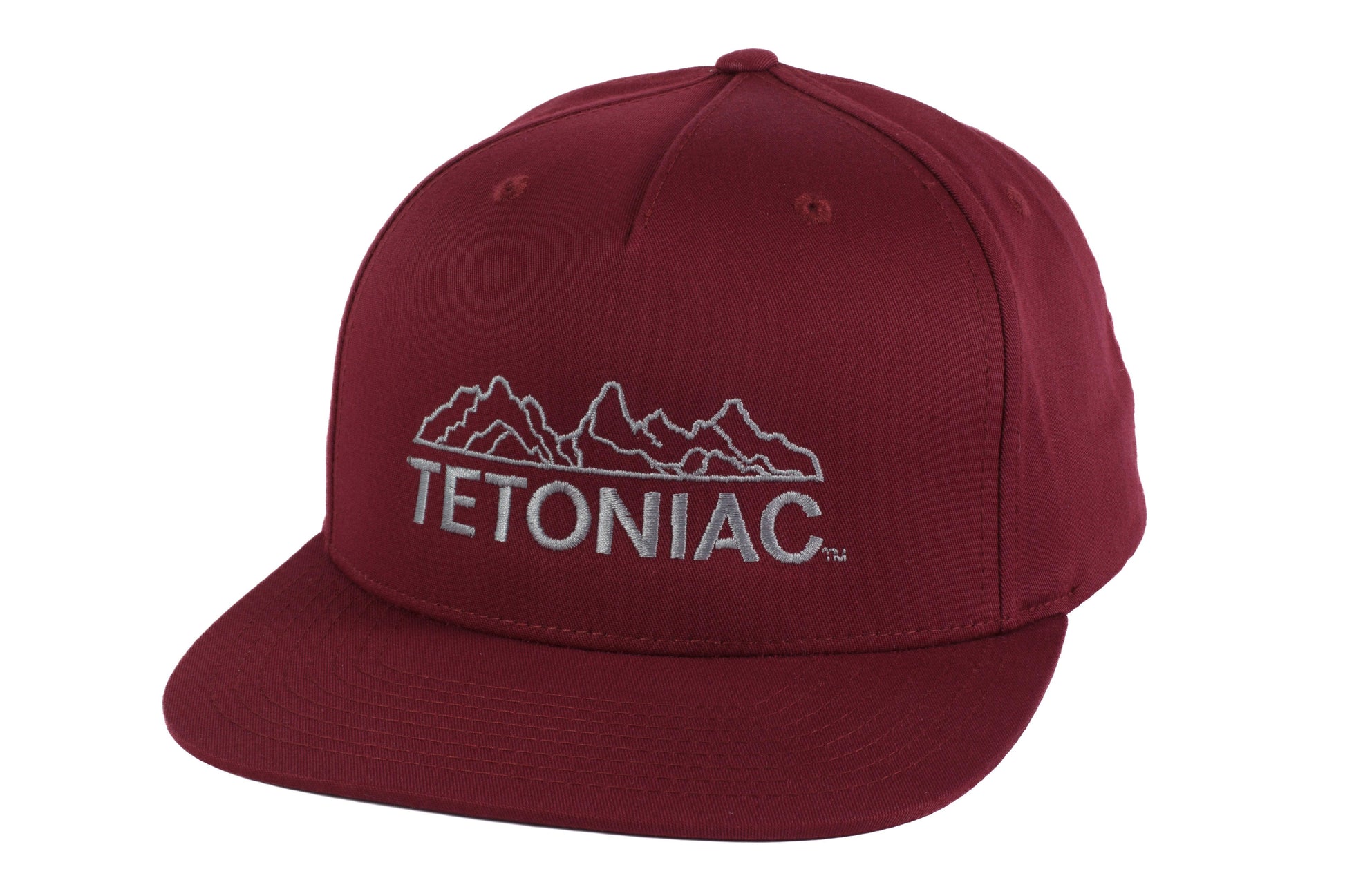 EMBROIDERED TETONIAC™ PINCH FRONT STRUCTURED TWILL SNAPBACK - COUGAR RED - PAKO Designs