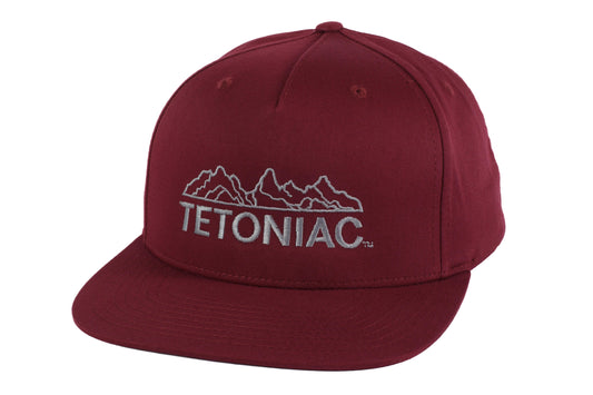 EMBROIDERED TETONIAC™ PINCH FRONT STRUCTURED TWILL SNAPBACK - COUGAR RED - PAKO Designs