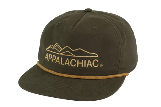 EMBROIDERED APPALACHIAC™ GRANDPA ROPE SNAPBACK - LODEN - PAKO Designs