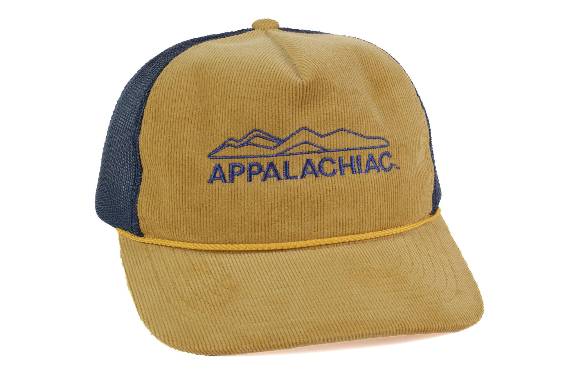EMBROIDERED APPALACHIAC™ CORDUROY SNAPBACK - WHEAT/NAVY - PAKO Designs