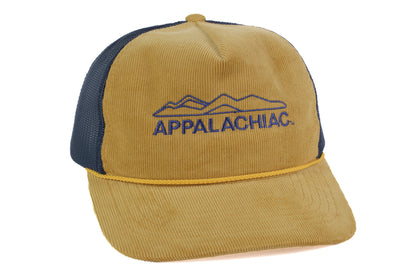 EMBROIDERED APPALACHIAC™ CORDUROY SNAPBACK - WHEAT/NAVY - PAKO Designs
