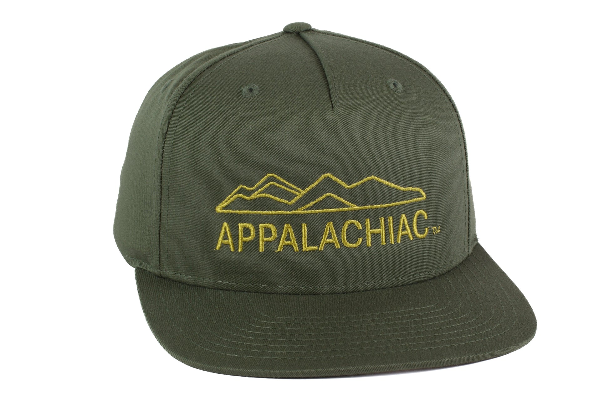 EMBROIDERED APPALACHIAC™ PINCH FRONT STRUCTURED TWILL SNAPBACK - ARMY GREEN - PAKO Designs