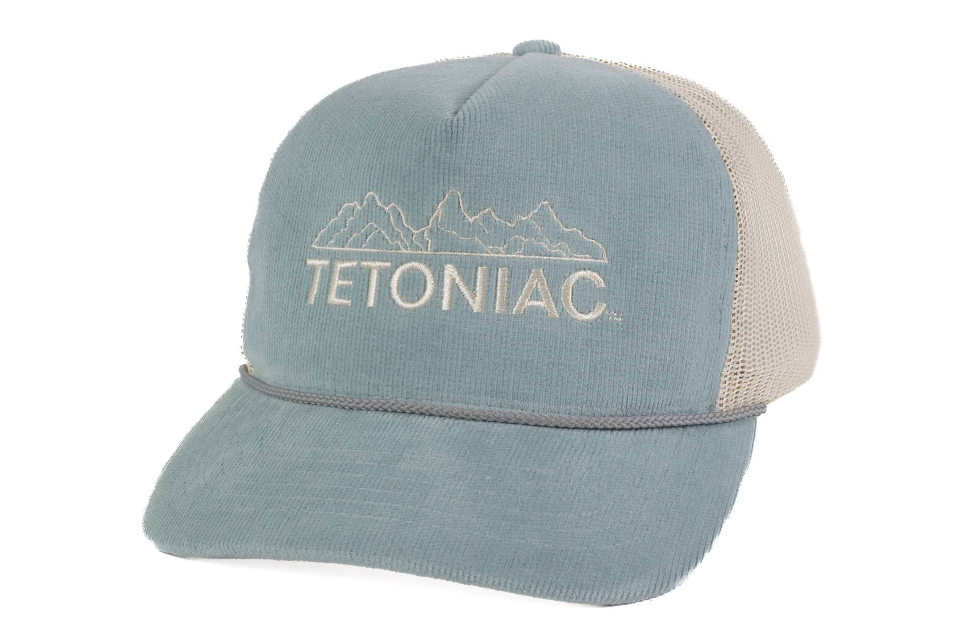 EMBROIDERED TETONIAC™ CORDUROY SNAPBACK - ICE BLUE/CREAM - PAKO Designs