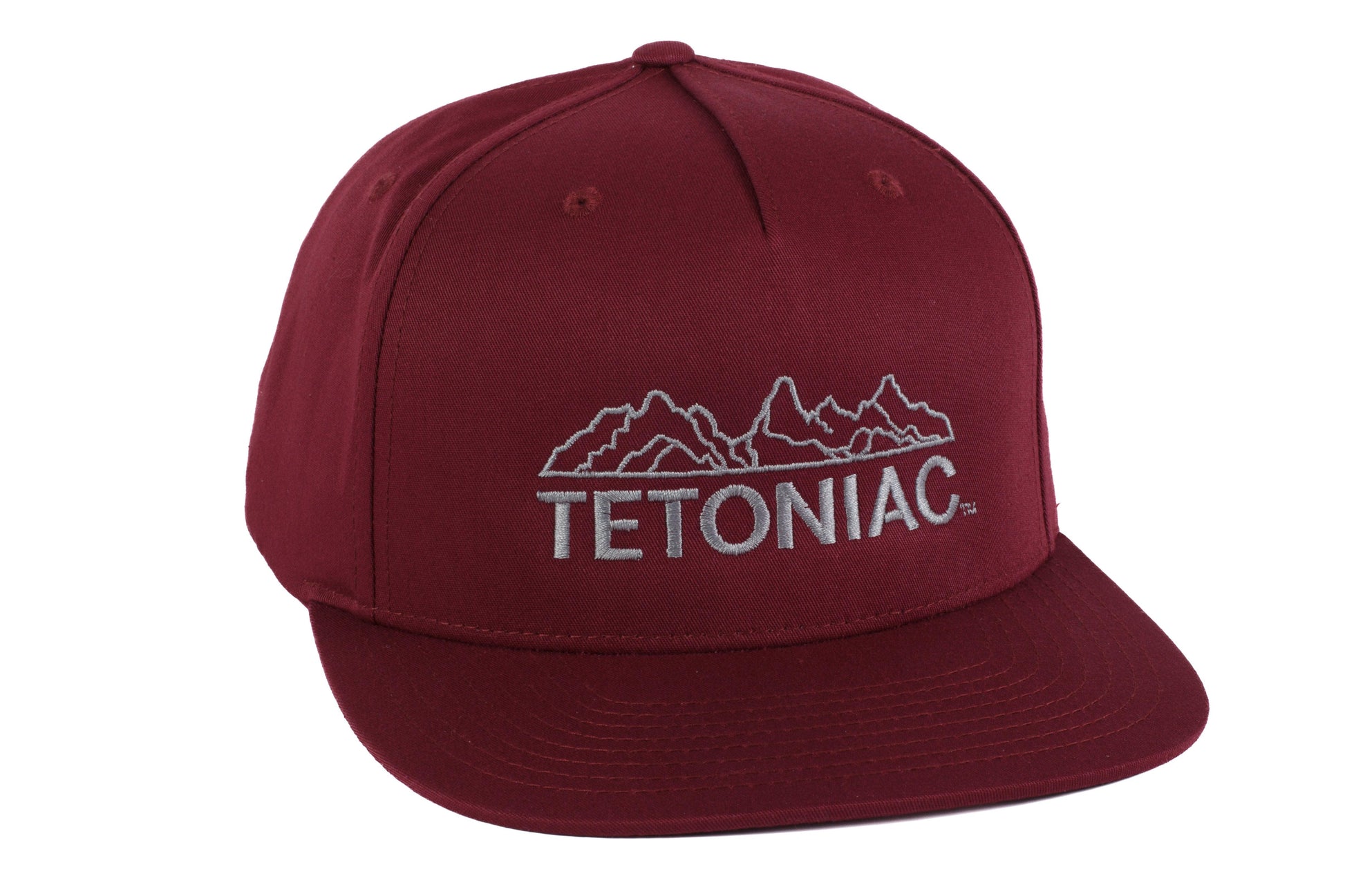 EMBROIDERED TETONIAC™ PINCH FRONT STRUCTURED TWILL SNAPBACK - COUGAR RED - PAKO Designs
