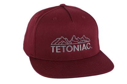 EMBROIDERED TETONIAC™ PINCH FRONT STRUCTURED TWILL SNAPBACK - COUGAR RED - PAKO Designs