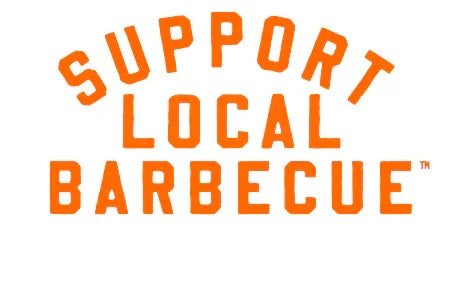PAKO DESIGNS - SUPPORT LOCAL BARBECUE™ - CAMO TRUCKER HAT WITH HUNTER ORANGE